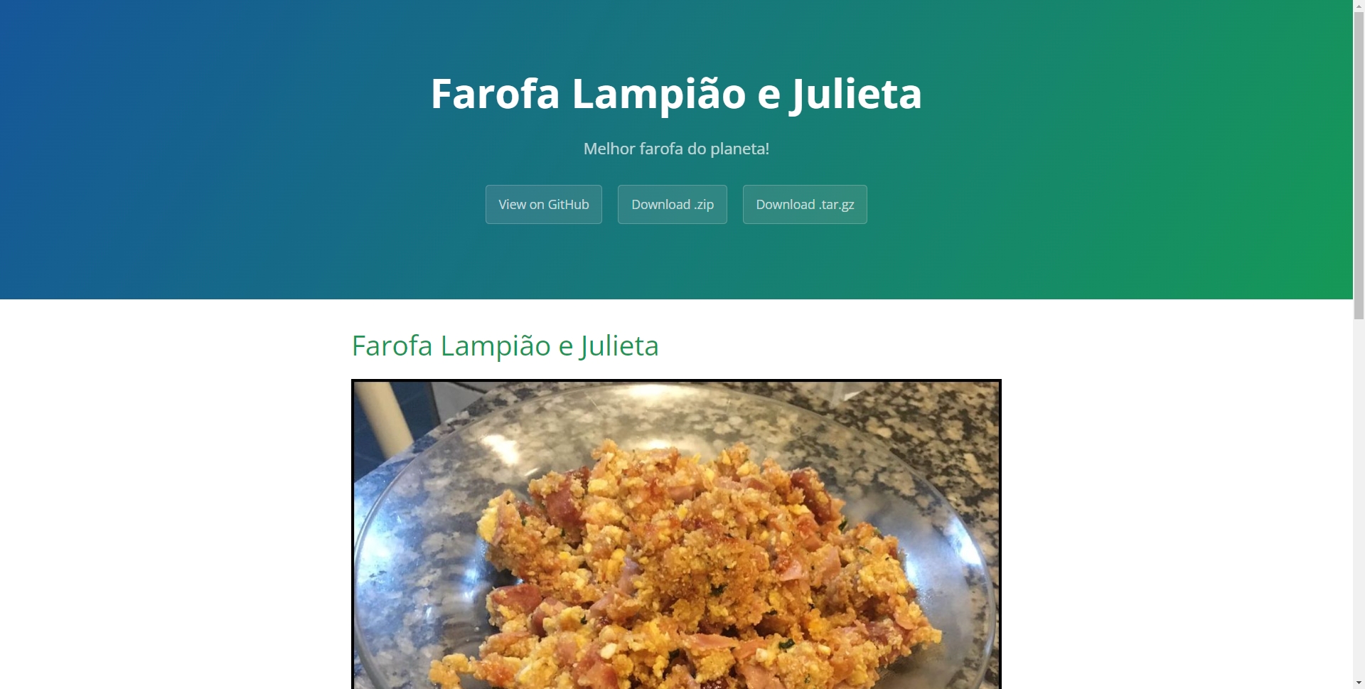Farofa Lampião e Julieta